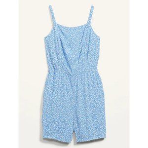 NWT Blue Floral Cami Romper 3.5 Inseam